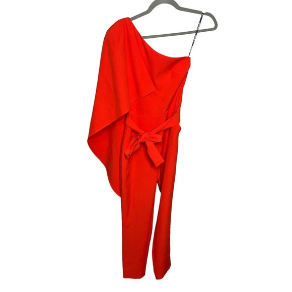 Lavish Alice one shoulder cape jumpsuit SIZE 2 - Picture 2 of 9